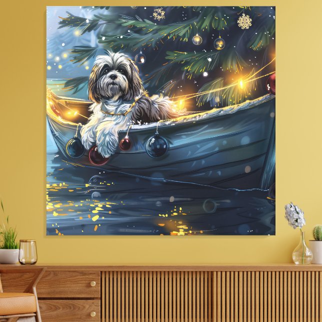 Havanese Christmas Festive Voyage Canvas Print (Insitu(LivingRoom))