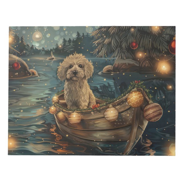 Havanese Christmas Festive Voyage Notepad (Front)