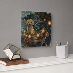 Havanese Christmas Festive Voyage Square Wall Clock