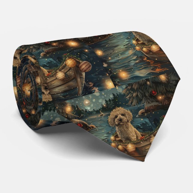Havanese Christmas Festive Voyage Tie (Rolled)