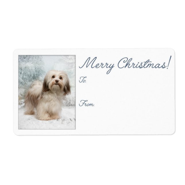 Havanese Christmas Gift Labels (Front)