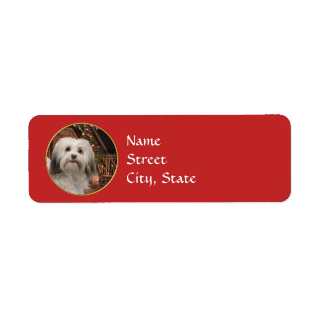 Havanese Christmas Return Address Labels (Front)