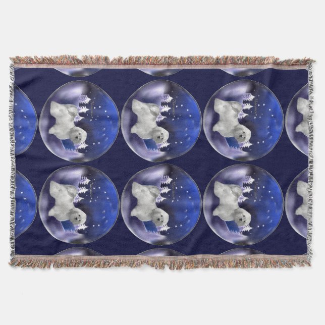 Havanese Christmas Throw Blanket (Front)