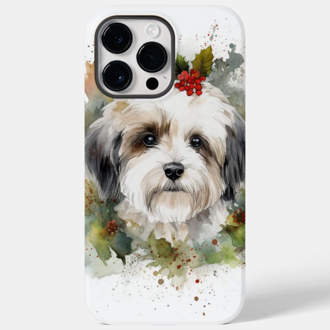 Havanese Christmas Wreath Festive Pup Case-Mate iPhone Case (Back)
