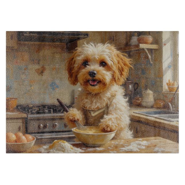 Havanese Cooking in Kitchen Cutting Board (Front)