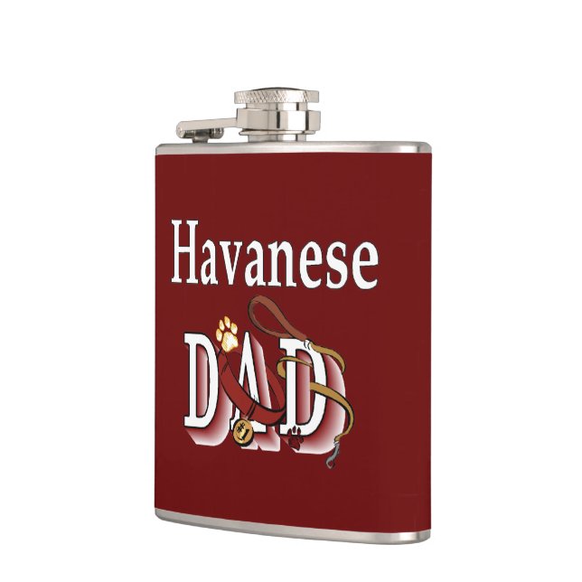 Havanese Dad Hip Flask (Left)