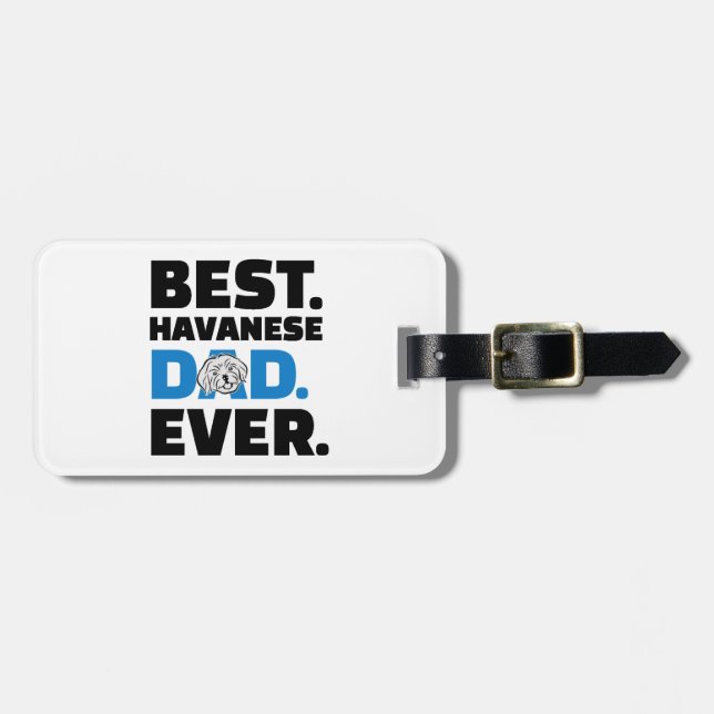 Havanese Dad Luggage Tag (Front Horizontal)