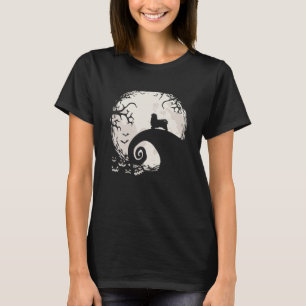 Havanese Dog And Moon Howl In Forest Dog Halloween T-Shirt