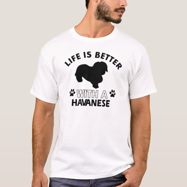 Havanese dog breed designs T-Shirt (Front)