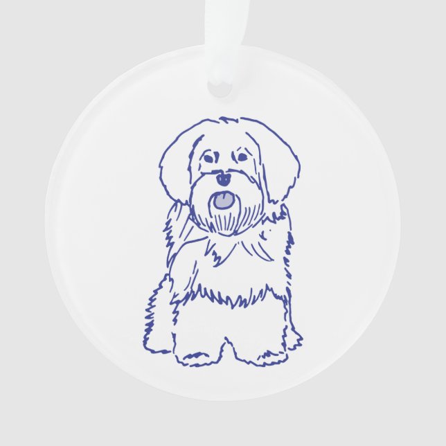 Havanese dog breed ornament (Front)