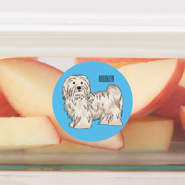 Havanese dog cartoon illustration (Affixed)