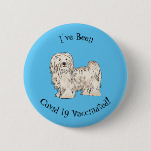 Havanese dog cartoon illustration 2 inch round button