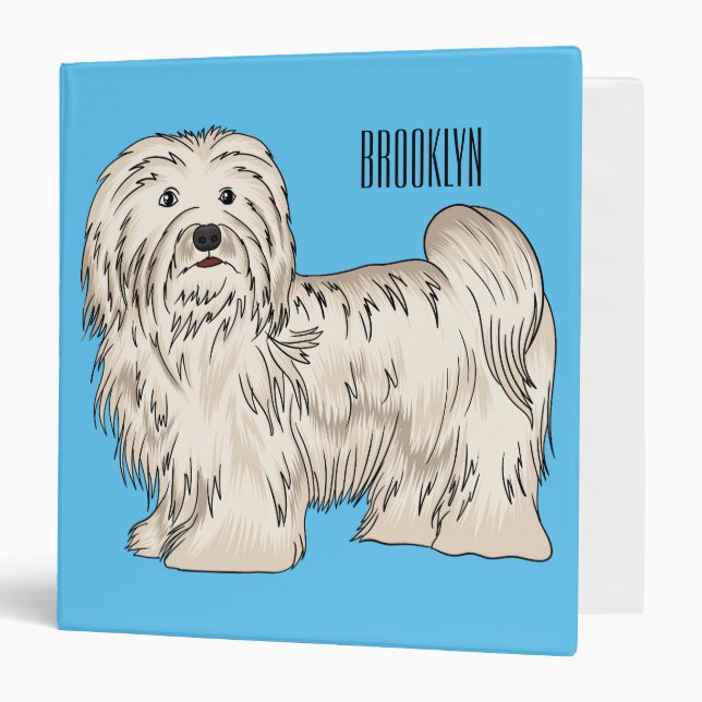 Havanese dog cartoon illustration binder (Front/Inside)