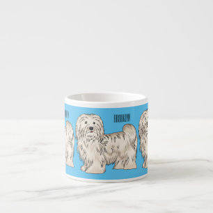 Havanese dog cartoon illustration espresso cup