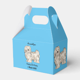 Havanese dog cartoon illustration favor box