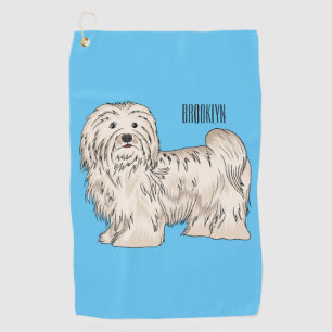 Havanese dog cartoon illustration golf towel