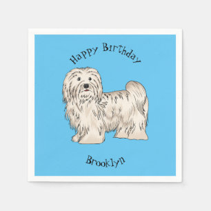 Havanese dog cartoon illustration napkin