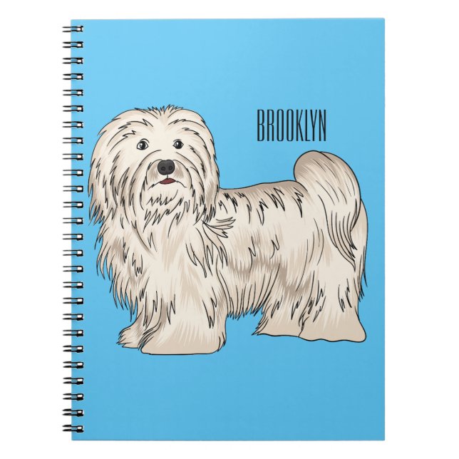 Havanese dog cartoon illustration notebook (Front)