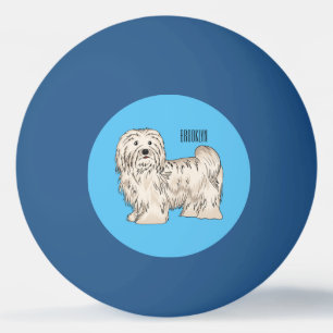 Havanese dog cartoon illustration ping pong ball