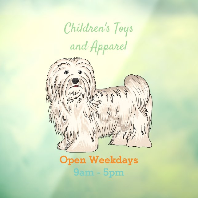 Havanese dog cartoon illustration window cling (Sheet 3)