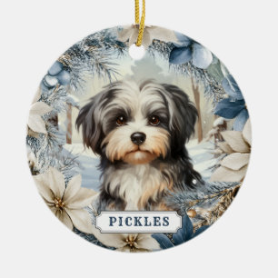 Havanese Dog Ceramic Circle Ornament