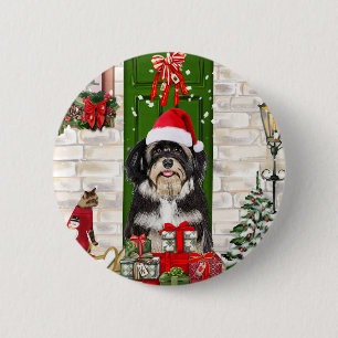 Havanese Dog Christmas   2 Inch Round Button