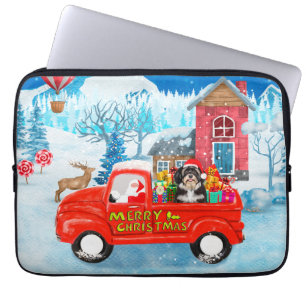 Havanese Dog Christmas Delivery Truck Snow  Laptop Sleeve