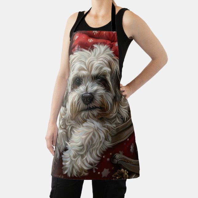 Havanese Dog Christmas Festive Apron (Insitu)