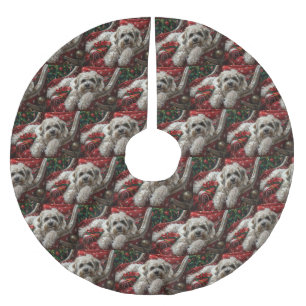 Havanese Dog Christmas Festive Brushed Polyester Tree Skirt