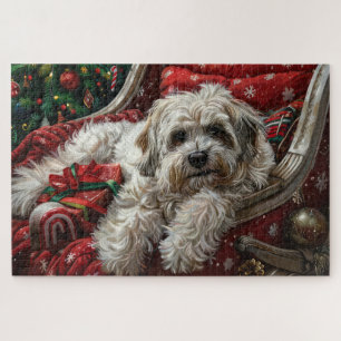 Havanese Dog Christmas Festive Jigsaw Puzzle