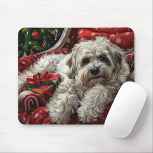 Havanese Dog Christmas Festive Mouse Pad