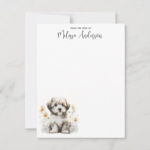 Havanese Dog Cute Puppy Personalized Watercolor Card