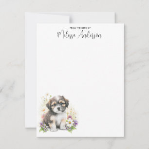 Havanese Dog Cute Puppy Watercolor Personalized Card