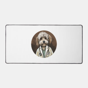 Havanese Dog Doctor   Desk Mat