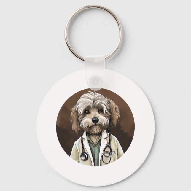 Havanese Dog Doctor   Keychain (Front)