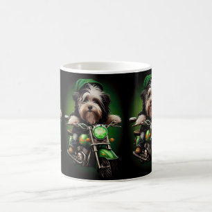 Havanese Dog Driving Bike St. Patrick's Day Coffee Mug