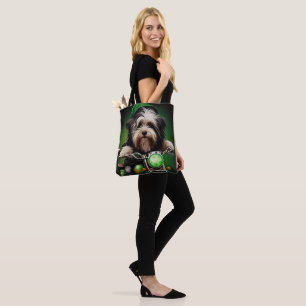 Havanese Dog Driving Bike St. Patrick's Day Tote Bag