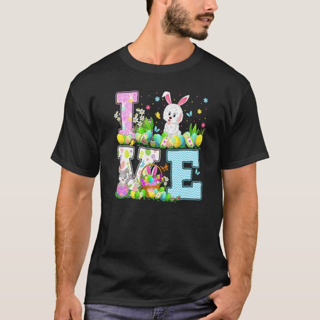Havanese Dog Easter Egg Hunt Funny Love Havanese E T-Shirt (Front)