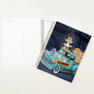 Havanese Dog Halloween Truck Scary Night  Planner