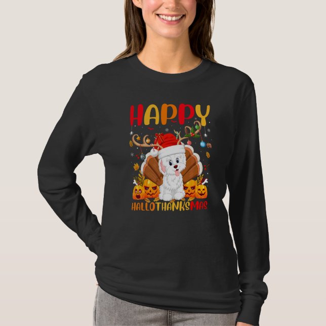 Havanese Dog  Happy Havanese Hellothanksmas T-Shirt (Front)