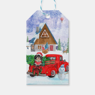 Havanese Dog In Christmas Delivery Truck Snow Gift Tags