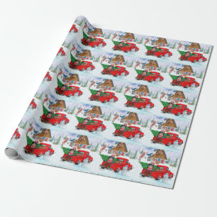 Havanese Dog In Christmas Delivery Truck Snow Wrapping Paper