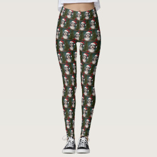 Havanese Dog in Snow Christmas Leggings