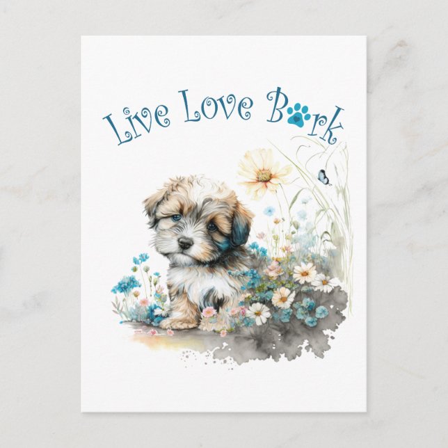 Havanese Dog Mom Floral Postcard (Front)