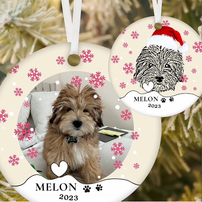 Havanese Dog Personalized Hand Drawing Ceramic Ornament (Creator Uploaded)