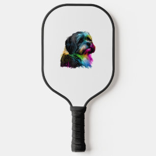 Havanese Dog Pop Art Design Havanese Lovers Pickleball Paddle