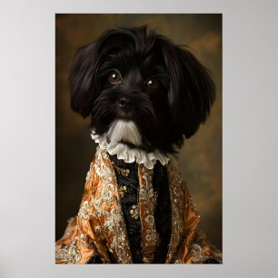 Havanese Dog Portrait Print, Renaissance Animal Poster