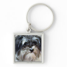 Havanese Dog Premium Square Keychain