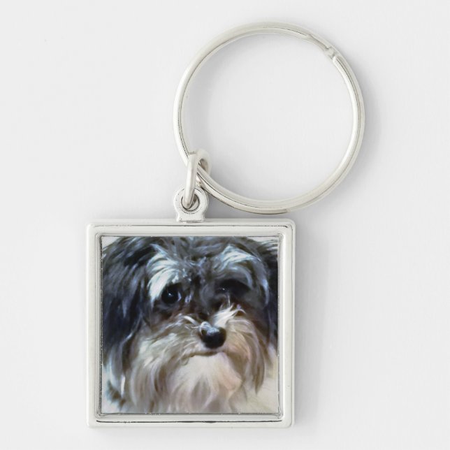 Havanese Dog Premium Square Keychain (Front)