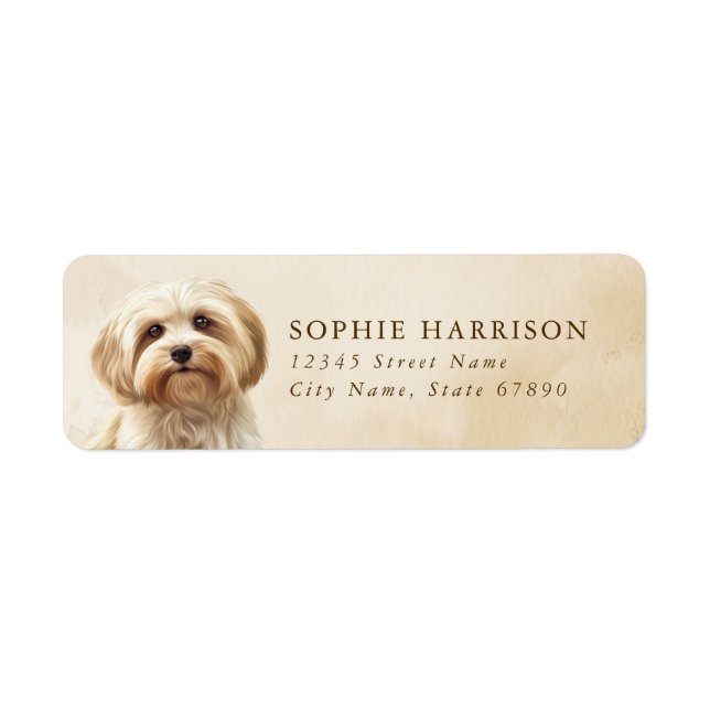 Havanese Dog Return Address Labels (Front)